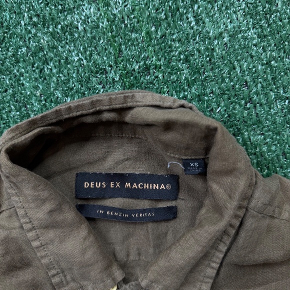 Deus Ex Machina Men’s Oversized Button Up Shirt XS Fits S Green Short Sleeve - Picture 7 of 7